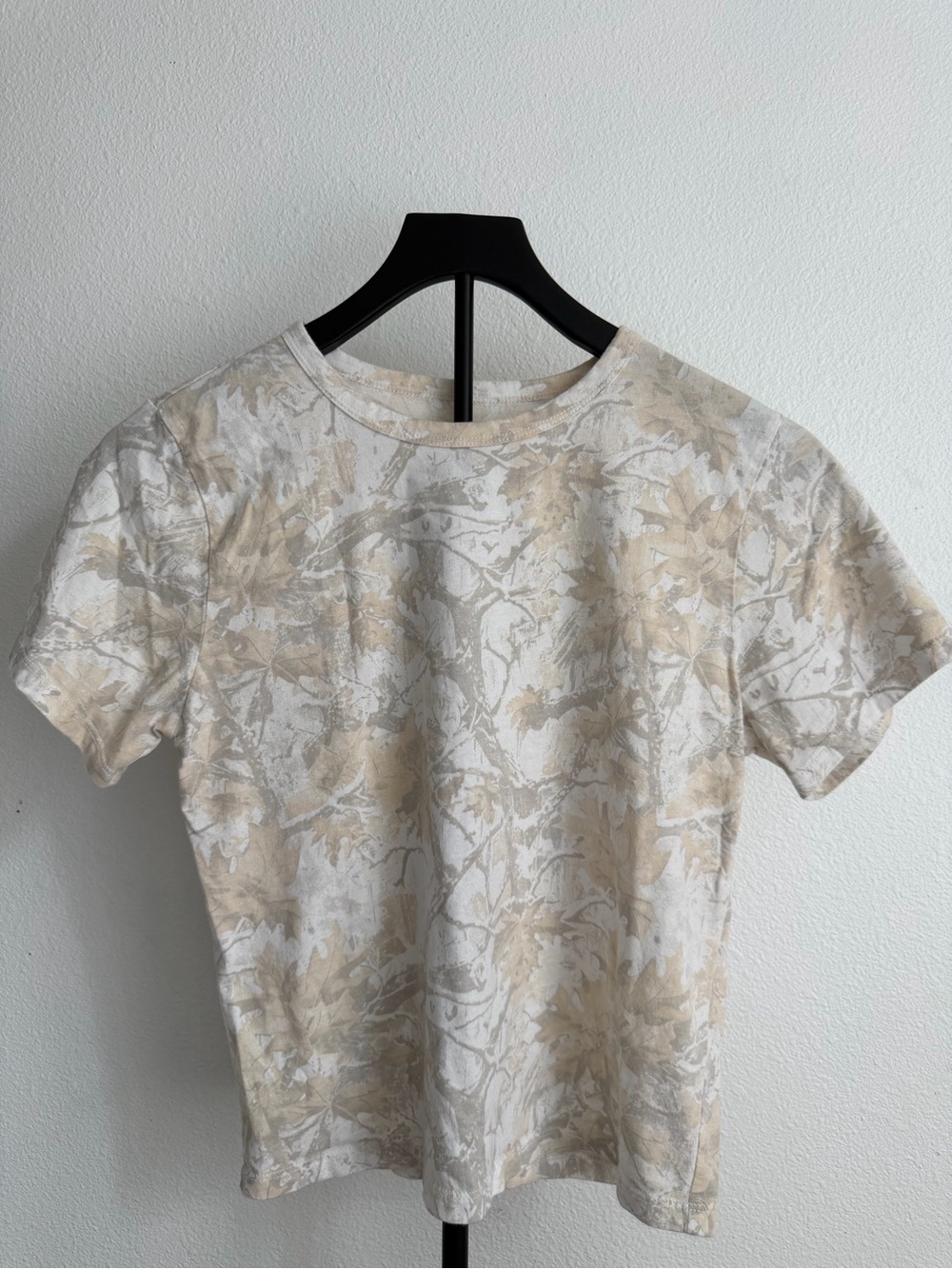Neutral Camo Crewneck Tee - Women's Beige/White